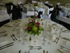 White Chair Covers and Chocolate Taffeta Sash